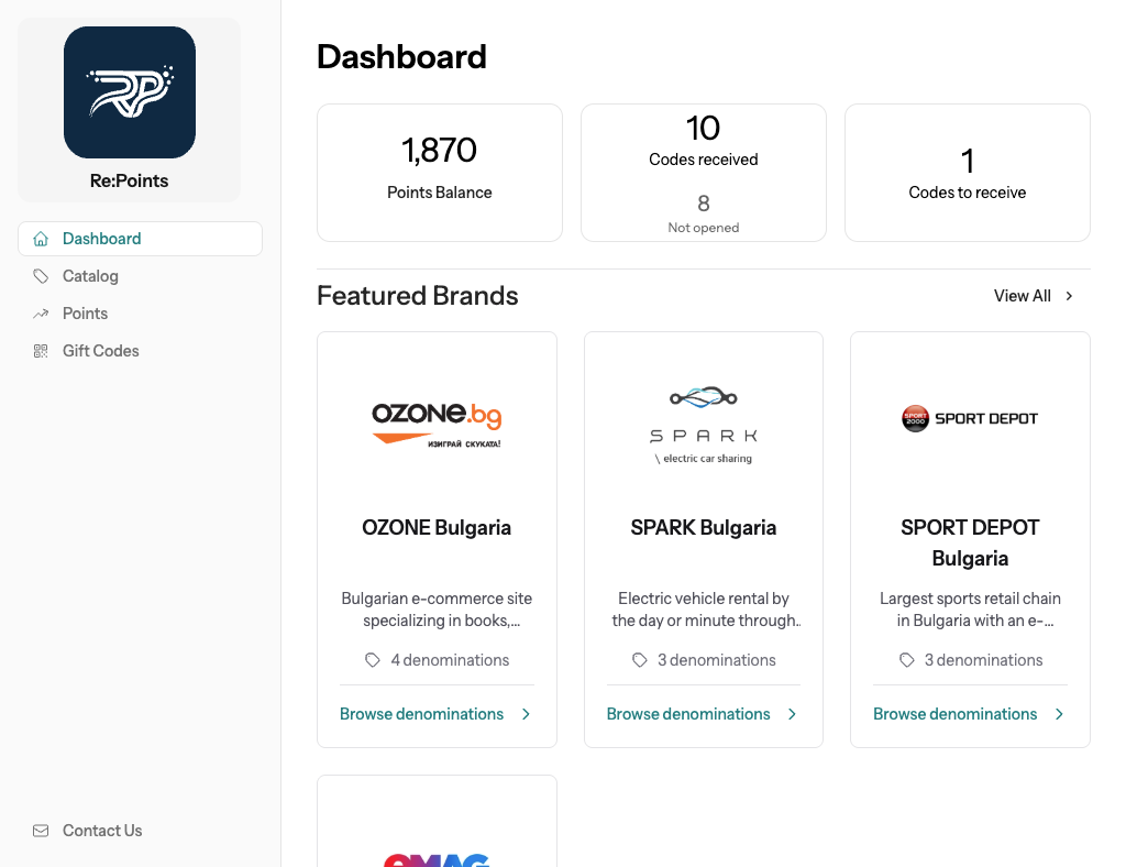 Re:Points participant interface